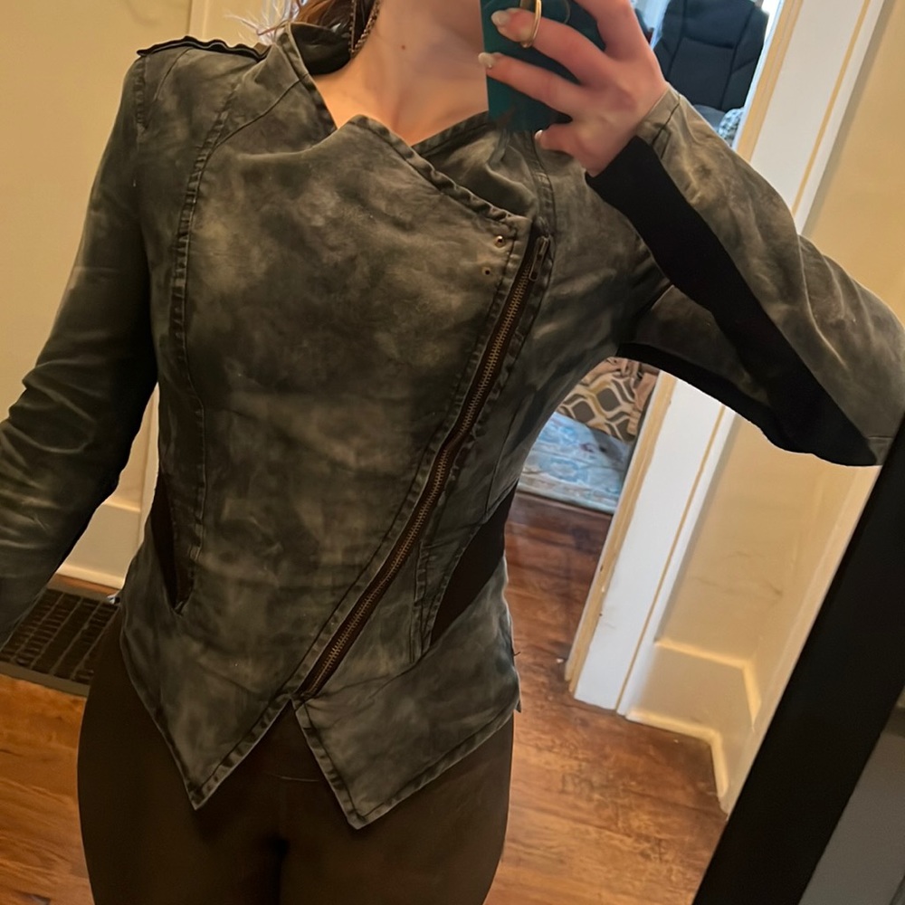 Small. Double Zero, Asymmetrical Bomber Jacket. - image 1